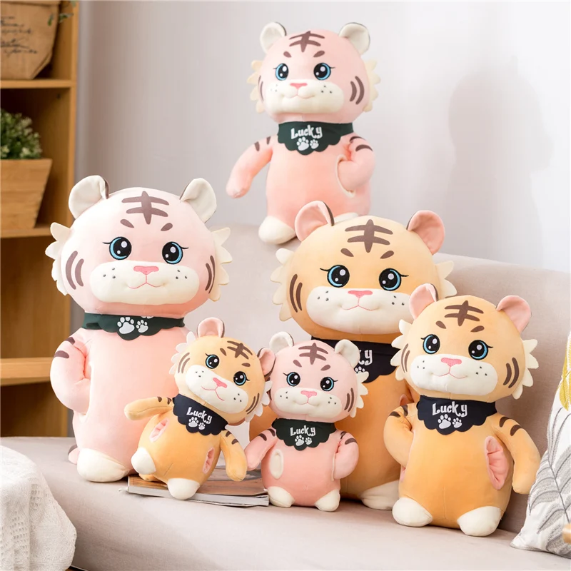 

1pc 25/40/50cm Lovely Plush Stand Tiger Toy Stuffed Soft Kawaii Tiger with Hand Warmer Pillow Dolls for Kids Girls Birthday Gift