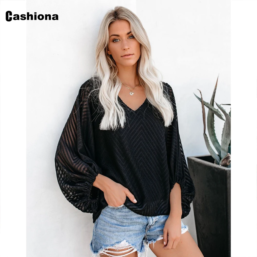 Cashiona Plus Size Women 2021 Summer New Patchwork Shirt Basic Tops Long Sleeve Elegant Blouse Femme blusas shirt ropa mujer