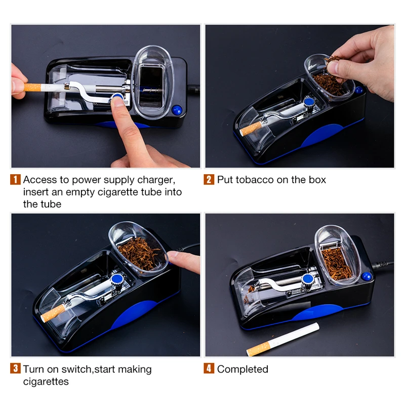 Automatic Cigarette Rolling Machine Tobacco Cigarettes Filling DIY Smoking Roller Tool Men Gadget EU Plug 8mm | Дом и сад