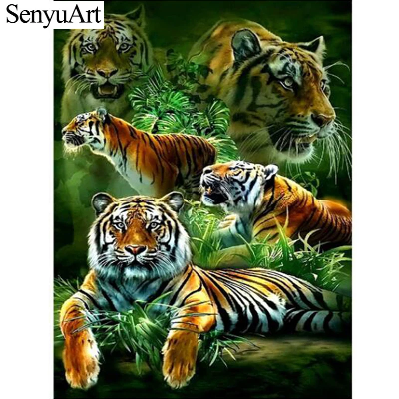 

SenyuArt 5d алмазная живопись детские брюки с тигровым анимальным Стразы Вышивка Мозаика Декор для дома подарок Полный Сверла Набор для рисован...