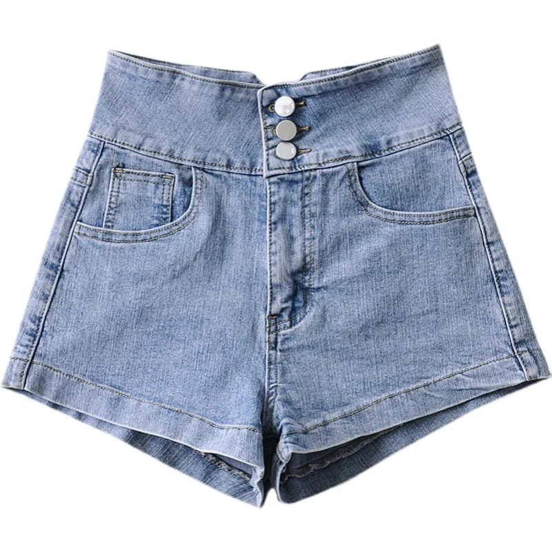 

Niche Design Ins Scheming Back Waist Chain Ornament High Waist Stretch Slim Denim Shorts Hot Girl Hot Hip Pants