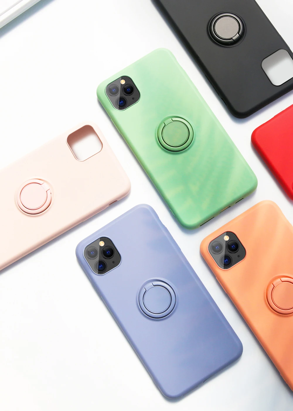 Роскошный мягкий жидкий силиконовый чехол для iPhone 11 Pro Max XS X 7 8 6 S 6 S XR подставка кольцо держатель тонкий чехол для iPhone11 Pro Чехол