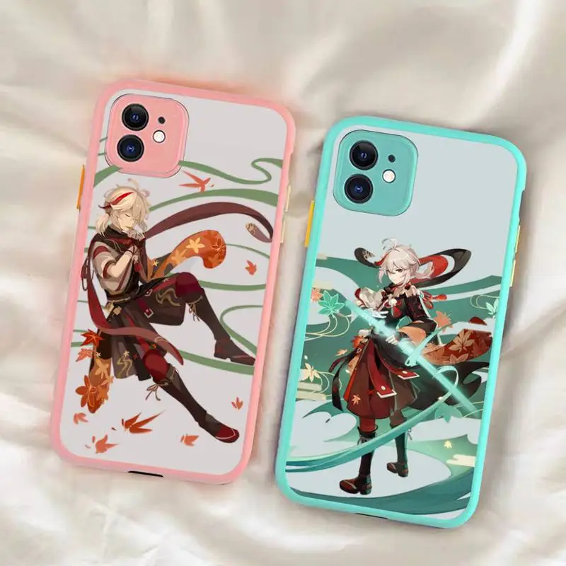 

Genshin Impact Kaedehara Kazuha Phone Case for iPhone X XR XS 7 8 Plus 11 12 13 pro MAX 13mini Translucent Matte Shockproof Case