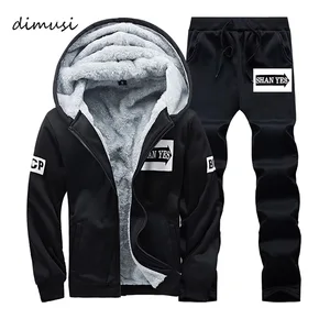 DIMUSIзимние мужские комплекты спортивной одежды, Мужской флисовый плотный теплый спортивный костюм, мужские толстовки, тренировочные толстовки, куртка + штаны 4XL, TA263