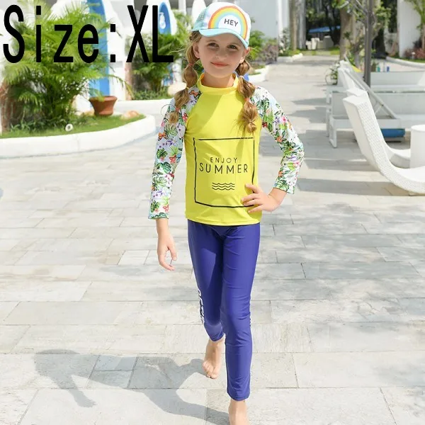 9824yellow XL Г., новая одежда для купания милый детский купальный костюм для малышей купальный костюм для маленьких девочек с рисунком Цельный купальник с шапочкой, одежда для детей - Цвет: 9824yellow XL