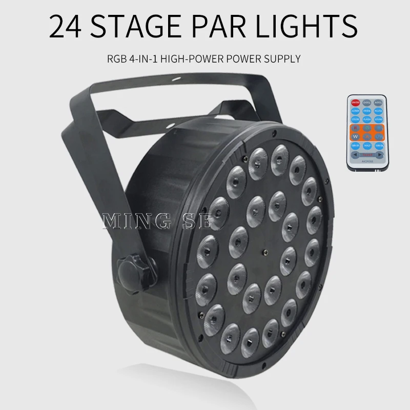 Equipamento para Festa Iluminação de Palco Par de Led com Controle 4 em 1 Remoto Rgbw Tingimento Discoteca Luz 24x12w Dmx512