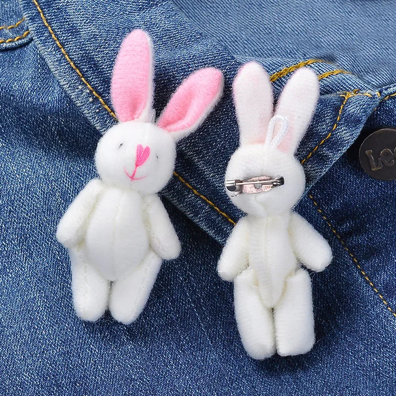 Мини милый мультяшный Мишка кролик брошь игрушки животное Шипованная игрушка