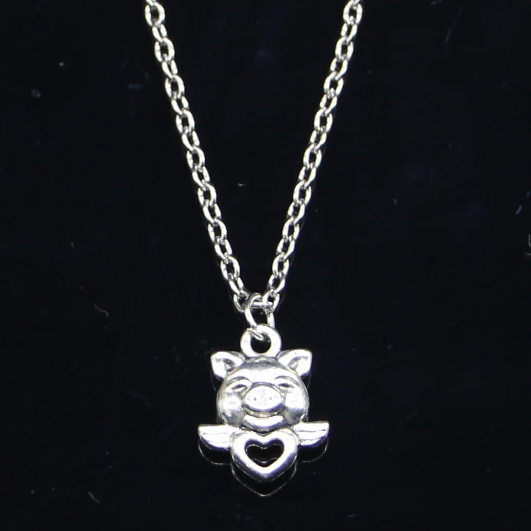 Новинка модное ожерелье 16x14 мм Двусторонняя подвеска в виде Свинки сердце