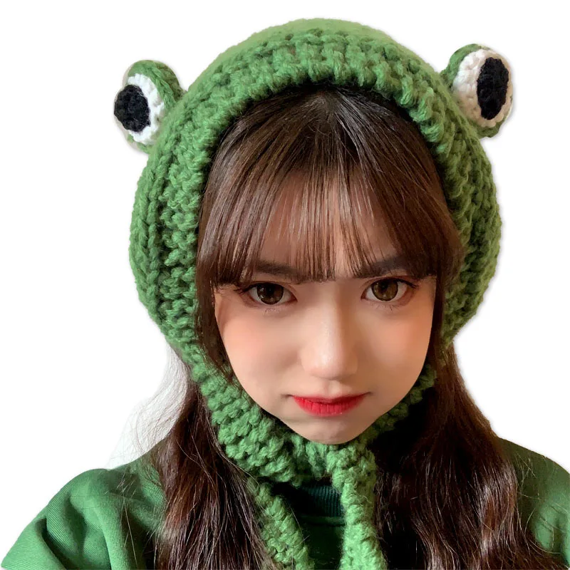 Fashion Frog Hat Beanies Knitted Winter Hat Solid Hip-hop Skullies Knitted Hat Cap Costume Accessory Gifts Warm Winter Bonnet images - 6