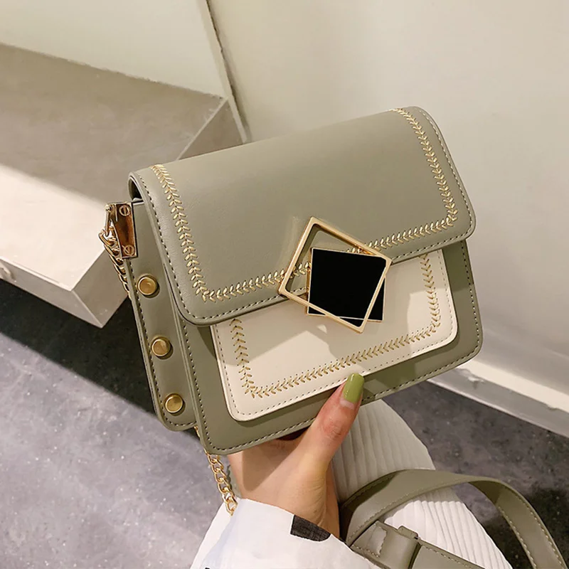 Женская сумка мессенджер из искусственной кожи модная маленькая с цепочкой