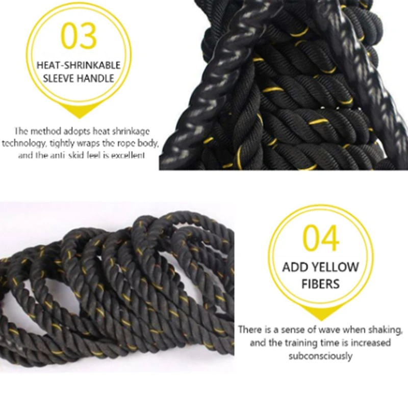 Тяжелая скакалка вес-подшипник Спортивная тренировка битва скакалки для мужчин