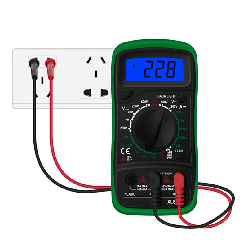 XL830L green Urijk портативный цифровой AC/DC Амперметр Вольтметр Ом метр тестер XL830L Ручной ЖК-дисплей Multimetro мультиметр Подсветка - Цвет: XL830L green