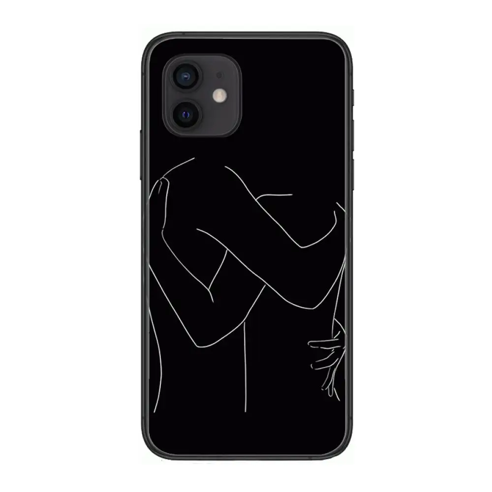 

kiss embrace Boy Girl Sexy Style Phone Case cover For iphone 12 pro max 11 8 7 6 s XR PLUS X XS SE 2020 mini black cell shell