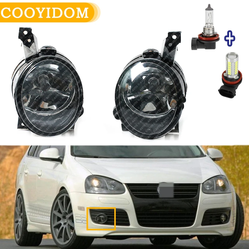 

Автомобильная левая и правая передняя противотуманная фара противотуманный светильник с галогенными и светодиодный лампами для VW Jetta 5 A5 MK5 ...