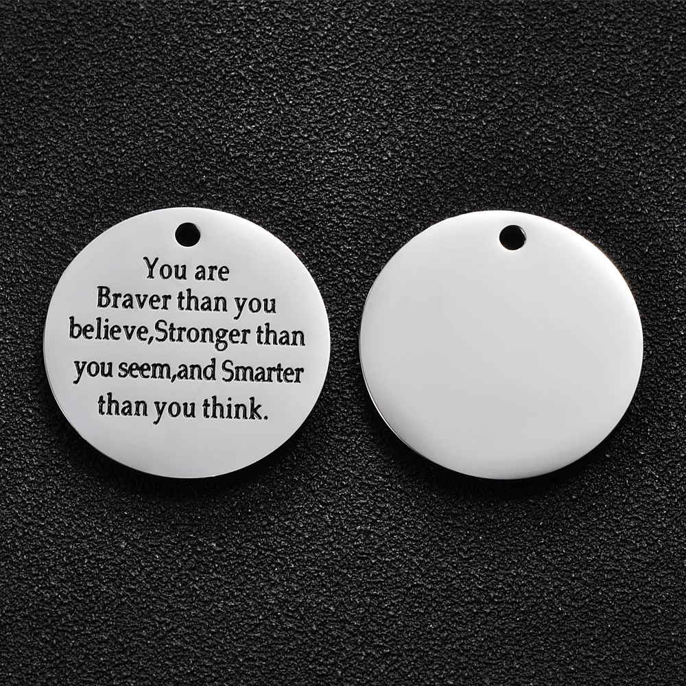5 шт./лот зеркальная нержавеющая сталь вы Braver Than You Believe подвески сделай сам для