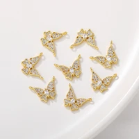 18k real gold color preserving inlaid zircon butterfly pendant diy bracelet earring necklace clavicle chain pendant accessories