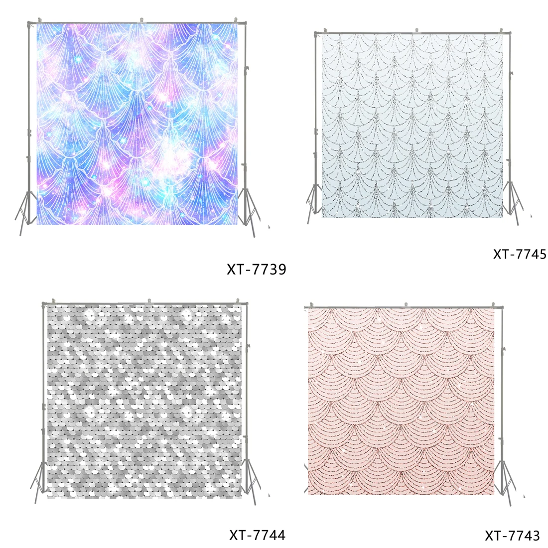 Праздничный фон для фотосъемки с изображением Русалочки галактики бесшовные