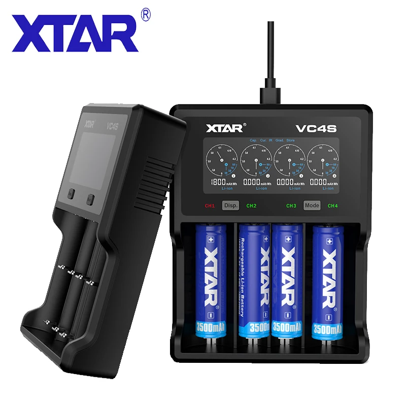 Зарядное устройство XTAR VC4S QC3.0 быстрая зарядка аккумуляторов 1 2 в AAA AA Liion 10400 32650