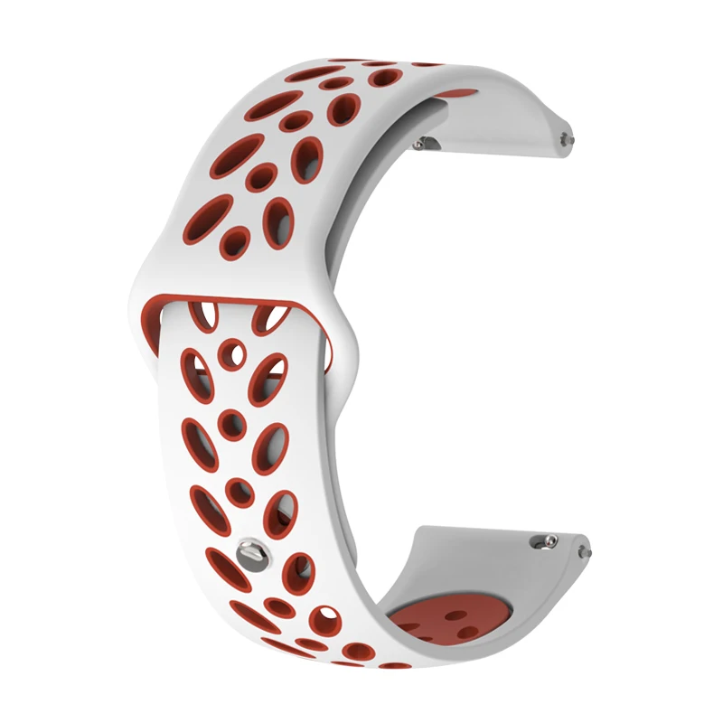 White with red BOORUI Amazfit Bip ремешок для часов 20 мм для Xiaomi Huami Amazfit Bip силиконовый мягкий браслет correa Amazfit Bip Замена - Цвет: White with red