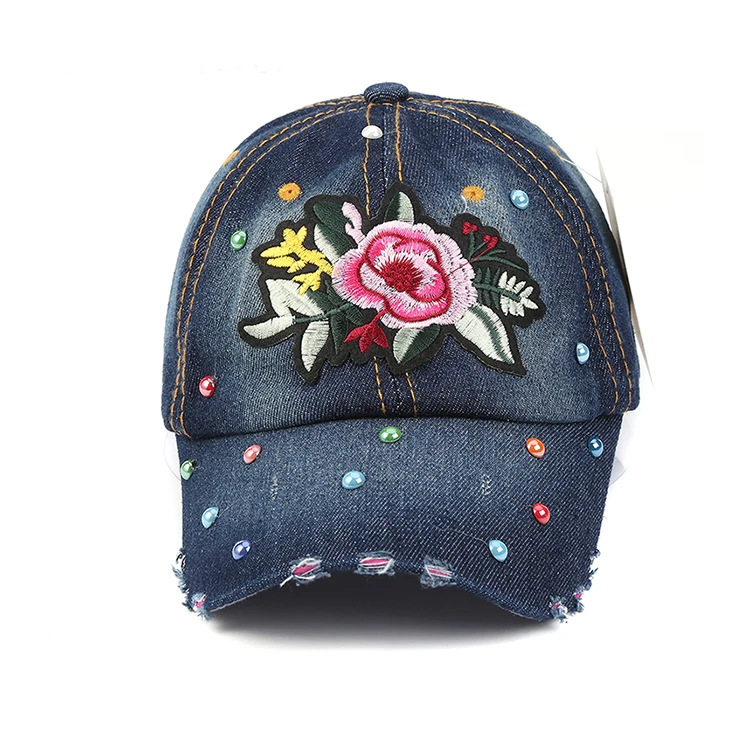LVTZJ Spring Vinatge Denim  Cap Baseball Cap Snapback Hat Summer Cap Hip Hop Floral Cap Hats For Men Women Grinding Multicolor