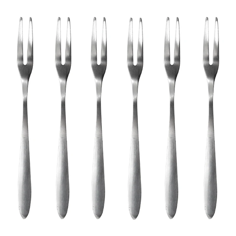 Wulekue 10 шт. два шипорезный посуды из нержавеющей десерт бистро закуска фруктовый