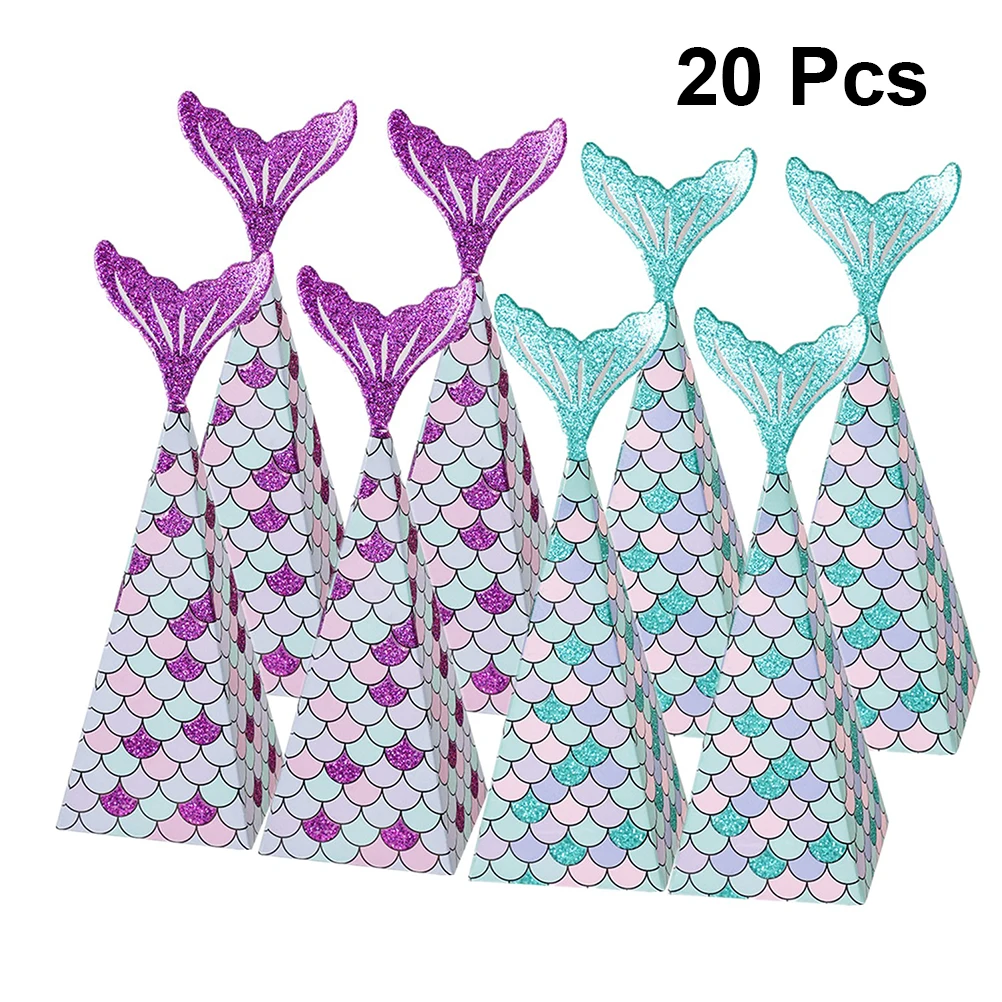 20 шт милая форма русалки коробка конфет на свадьбу подарочные коробки для гостей