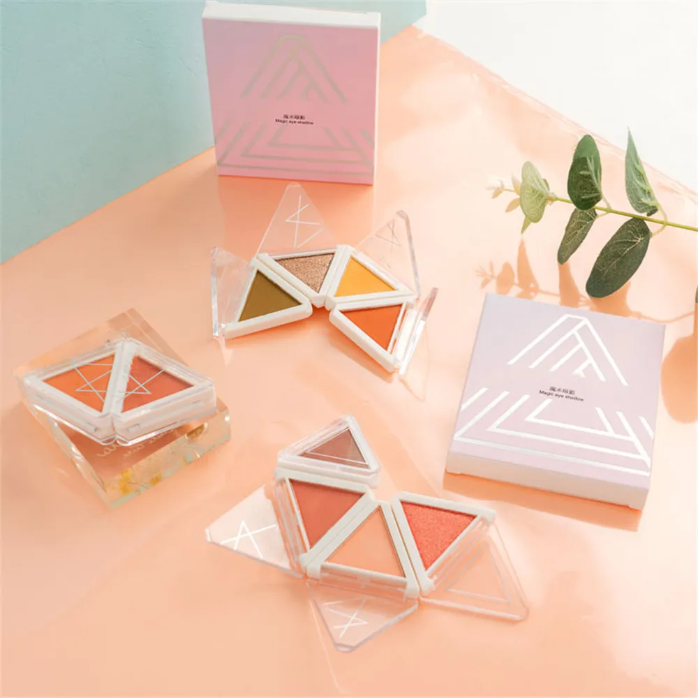 Красота глазурованная материи для палитры теней век 4 цвета складной Magic Eye диск