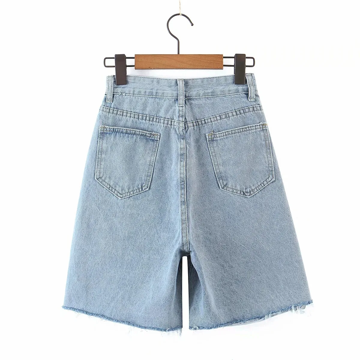 

Denim Shorts Women's Summer 2021 New Loose Straight Hong Kong Style Five-Point Love High Waist Wide Leg Middle Pants Ins Fashion