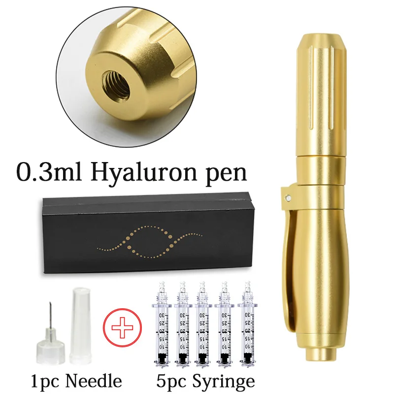 0.3 Gold pen Распылитель инъекции иглы для пистолета без гиалурона ручка высокого давления против морщин губ подъема воды шприц без иглы инъекции головы - Номер модели: 0.3 Gold pen