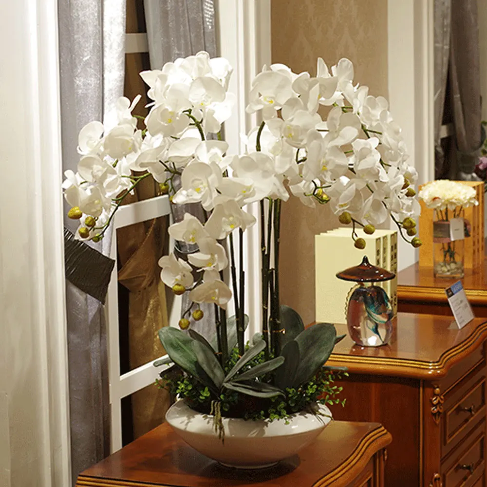 

Artificial Phalaenopsis Flower Silk Butterfly Orchid Branch Artificial Flowers for Wedding Backyard Living Room Decoration