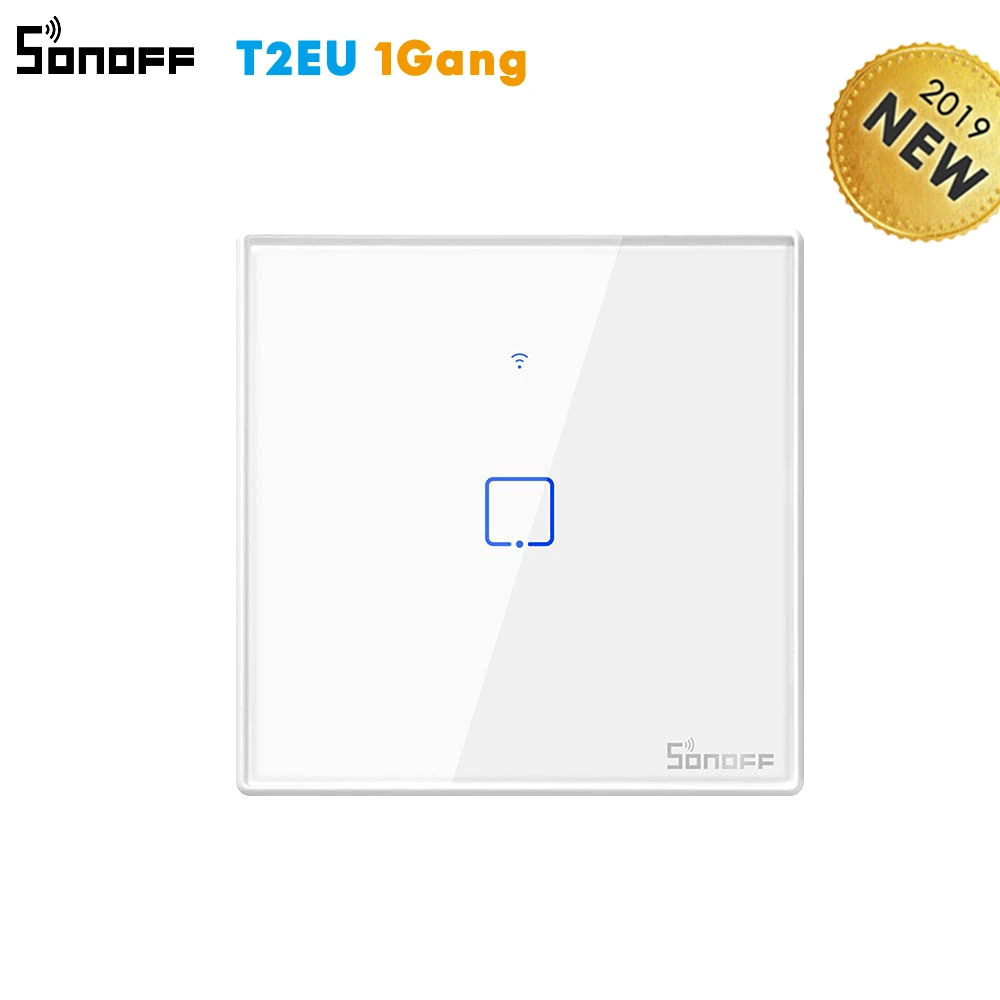 Sonoff T2 ЕС Wifi сенсорный выключатель, T433 RF/Ewelink приложение дистанционного управления, работа с Alexa Google Home умный дом - Комплект: T2EU 1G