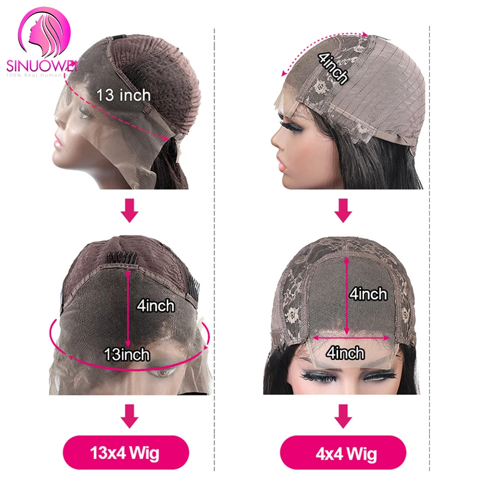 13X4 HD прозрачный кружевной передний парик из человеческих волос для женщин