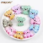 TYRY.HU 10 шт. силиконовые бусины для прорезывателя зубов коала DIY Детские цепочки для соски Прорезыватель для зубов Монтессори сенсорные Мультяшные ювелирные изделия бусины без БФА