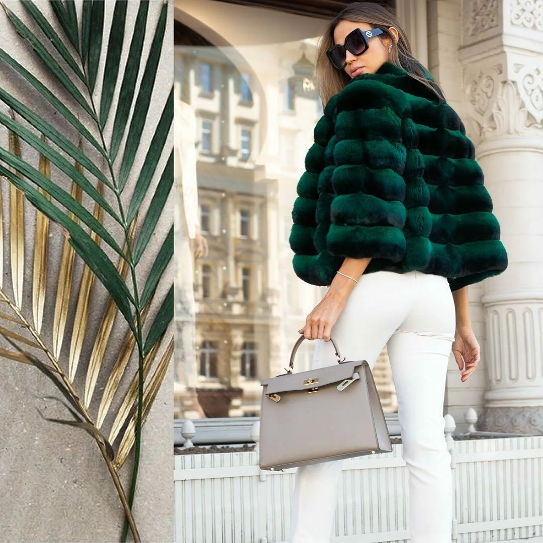 Short Rex Rabbit Fur Coat Natural Women Winter Fashion Genuine Full Pelt Rex Rabbit Fur Jacket with Lapel Collar Trendy Outwear