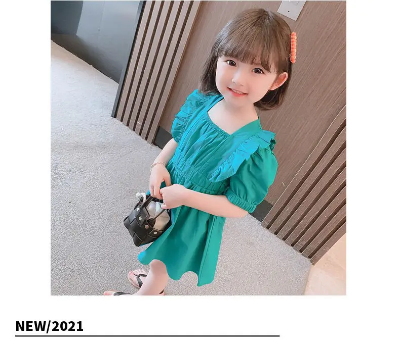

Children's Clothing Girls 2021 Summer Dress Korean Style Baby Princess Dress Kids Skirt