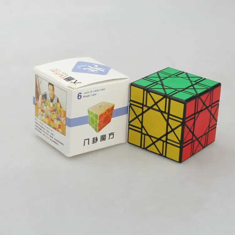 Cubo de goteo de ganso, Cubo de bagua de 6 ejes y 8 ranks, color negro, con fondo negro-0