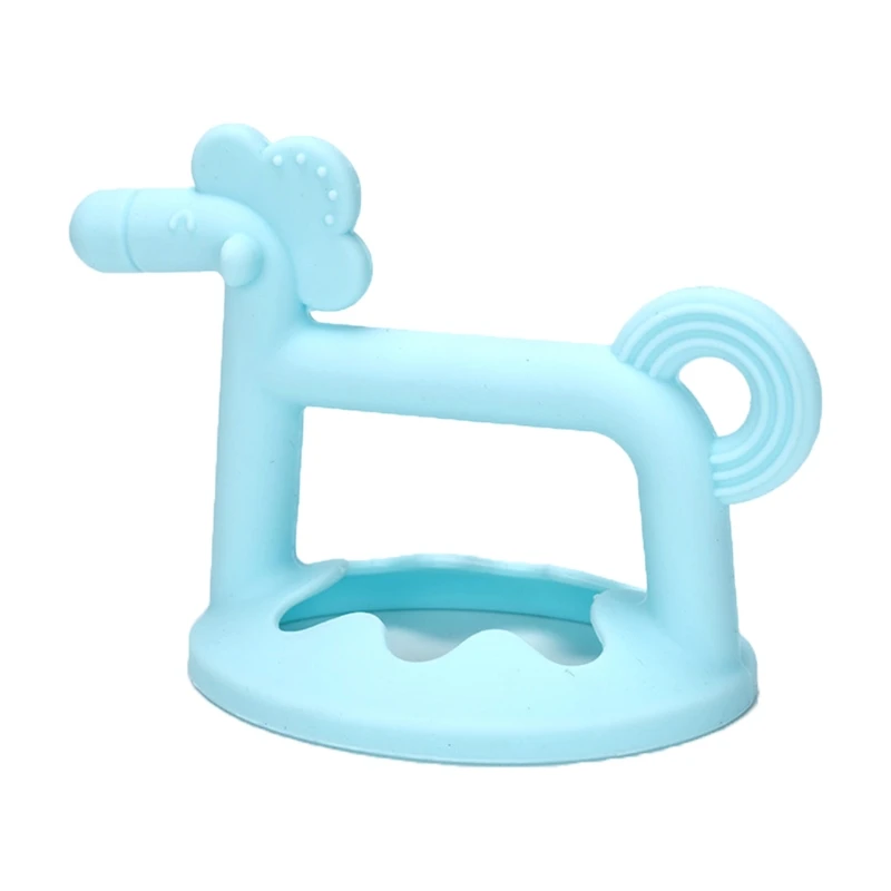 

Newborn Teething Molar Baby Silicone Teether Cute 3D Horse Shape Chewable Toy 24BE