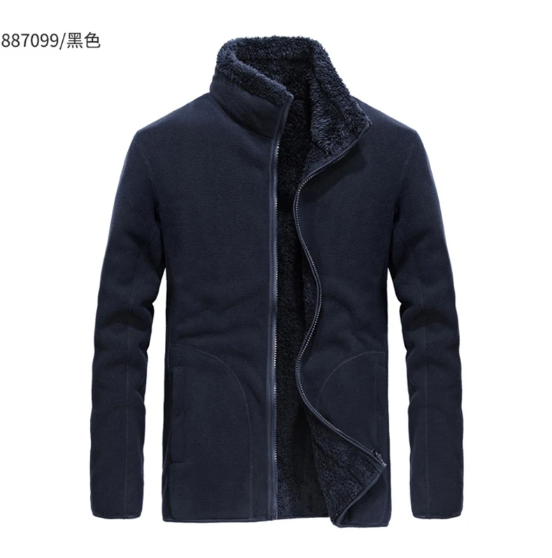 Winter Large Size Plus Velvet Reversible Jacket Men Women Outdoor Trekking Hiking Climbing Coat Sports Thermal Fleece Clothes