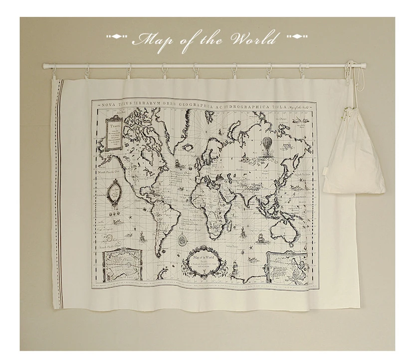 Гобелен с принтом карты мира простой геометрический корейский гобелен в стиле