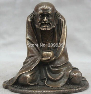 Бесплатная доставка Китайский буддизм медный Arhat Damo Bodhidharma Dharma статуя Будды| |