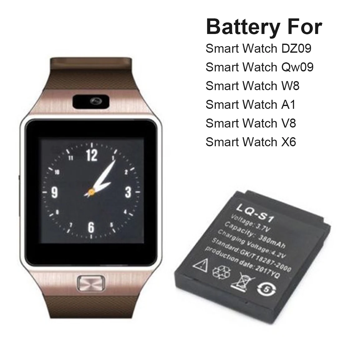Аккумуляторная батарея для умных часов 3 7 в 380 мАч литий-ионная аккумуляторная