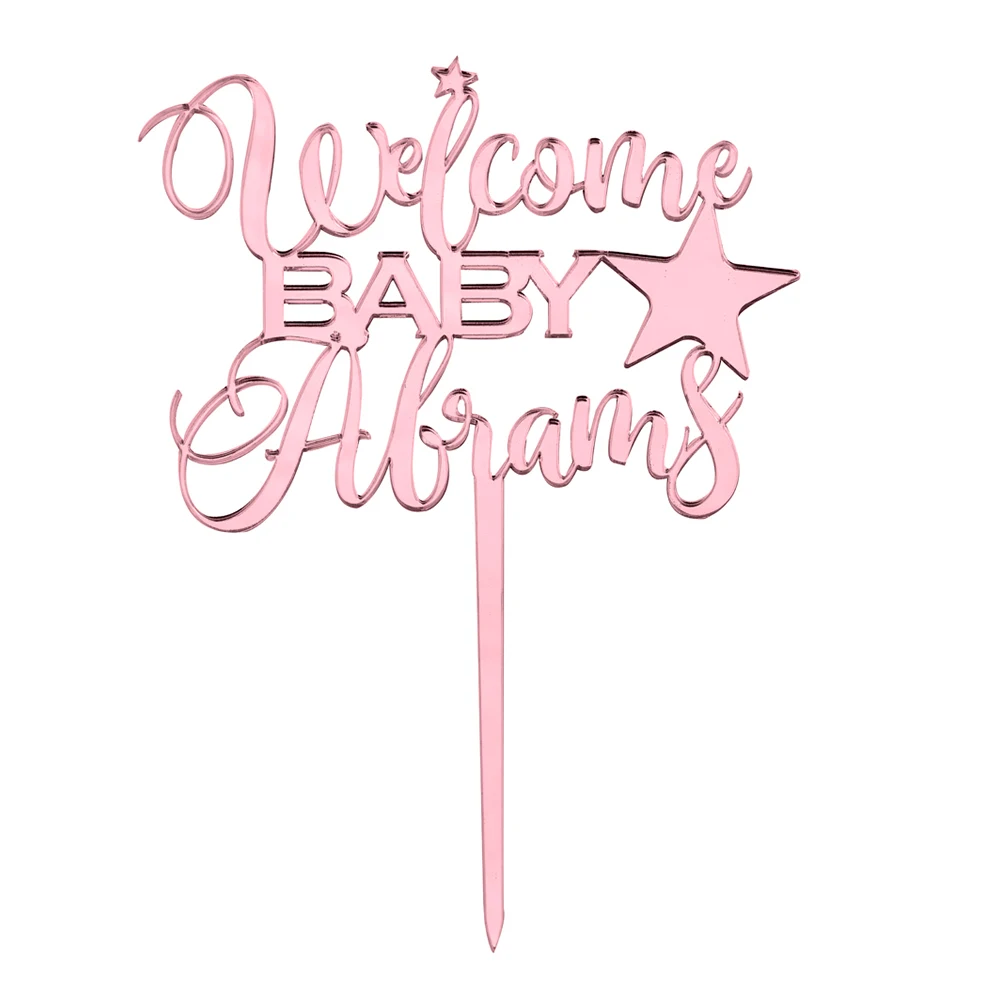 Персональный Выгравированный Топпер для детского торта акриловый деревянный