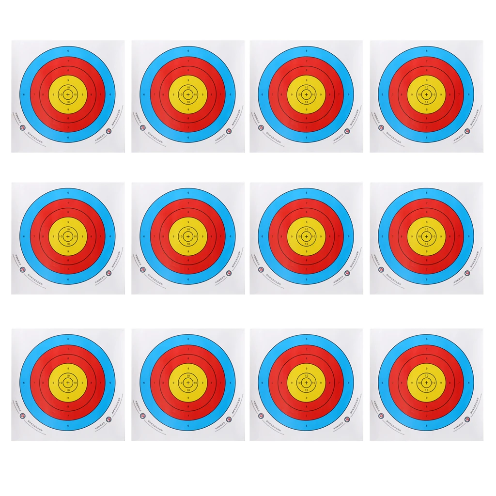 

12x Archery Longbow Target Paper Practicing Shooting Sheets