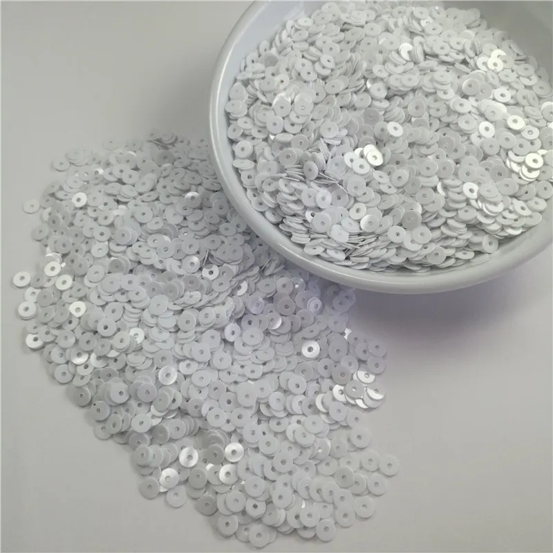 4000 шт. 4 мм белый фарфор Плоская Круглая свободная блестки шитье Свадебное