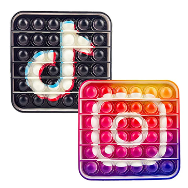 

2pcs Silicone Bubble Sensory Anxiety Restless Reliever Decompression Fidgety and Autism ADHD Kid Adul Gift