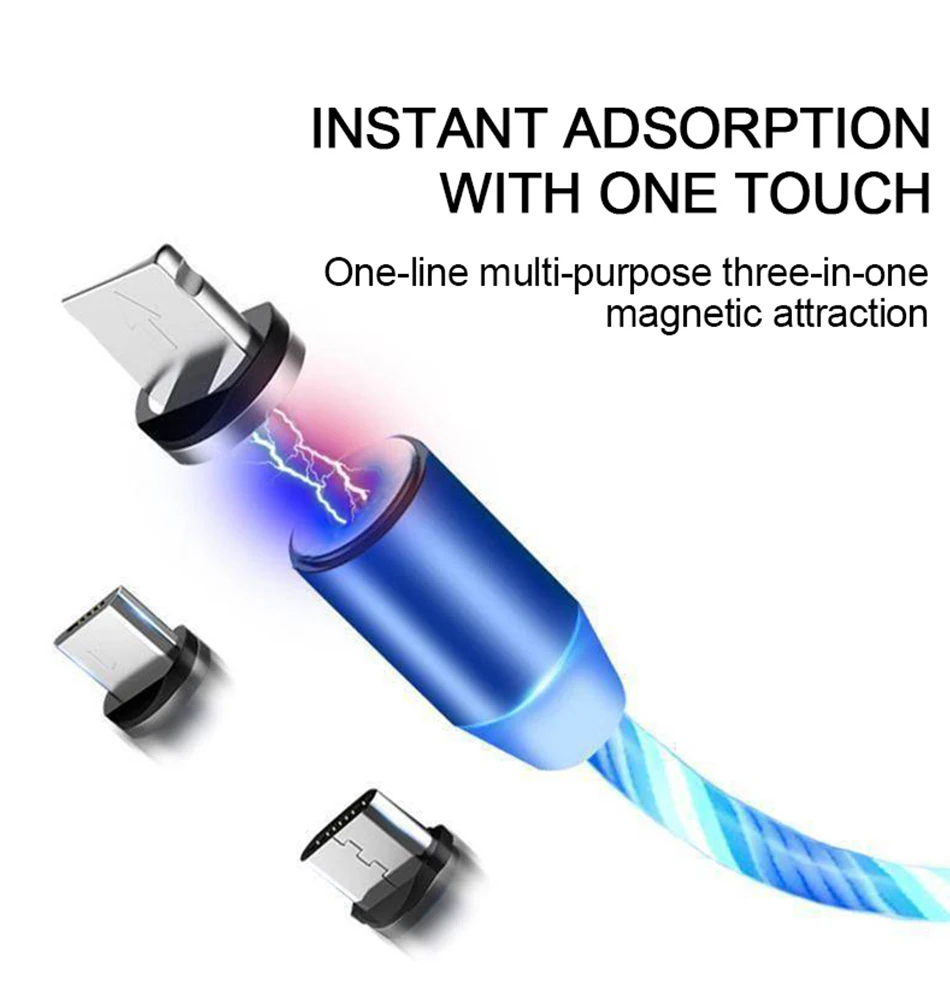 2 м светодиодный светящийся поток данных USB зарядное устройство Тип C/Micro USB/8 контактный кабель для зарядки для iPhone X samsung Galaxy Note зарядный провод шнур