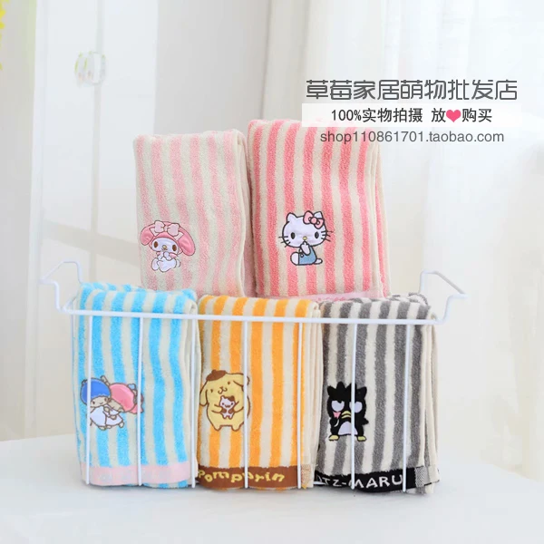 75x35 см мультфильм «Hello Kitty» моя мелодия Cinnamoroll pomparin маленькие Две звезды BadBadtz-maru Хлопковое полотенце для ванной Протирать