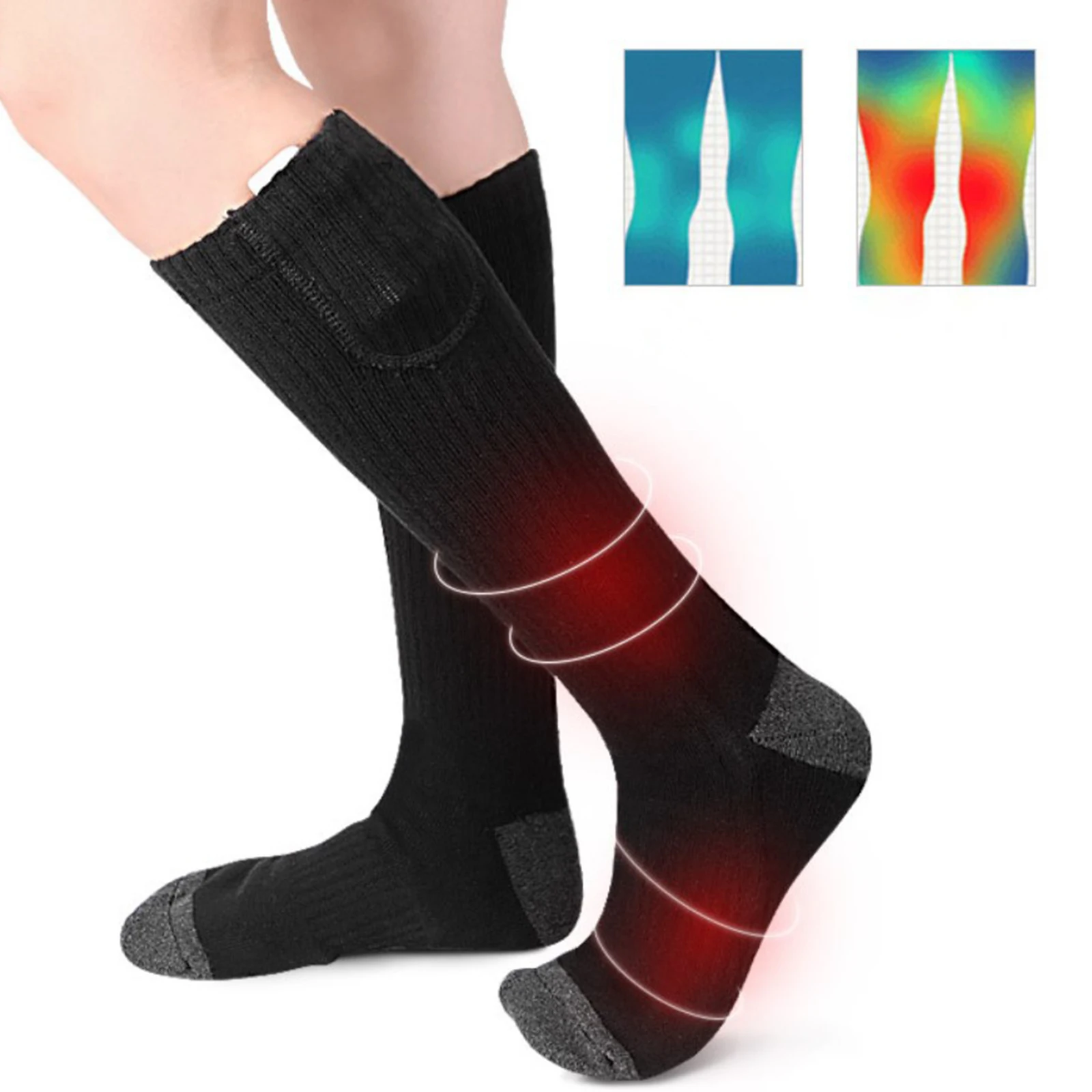 

Electric Heated Socks Rechargeable Battery Unisex Winter Warm Battery Powered 3.7V adjustable Warmer Socks Camping Heated Socks