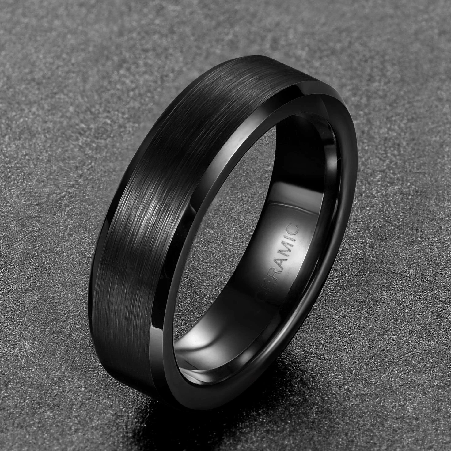 6mm So men кольцо мужское черное керамическое кольцо матовый любовь Обручальное кольцо Обручальные кольца модные мужские ювелирные изделия Gilft Bague Homme 8 мм/6 мм/4 мм - Цвет основного камня: 6mm