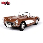 Модель автомобиля Maisto 1:18 1957 Chevrolet Corvette из сплава, имитация автомобиля, коллекция украшений, подарок, игрушка, литье под давлением